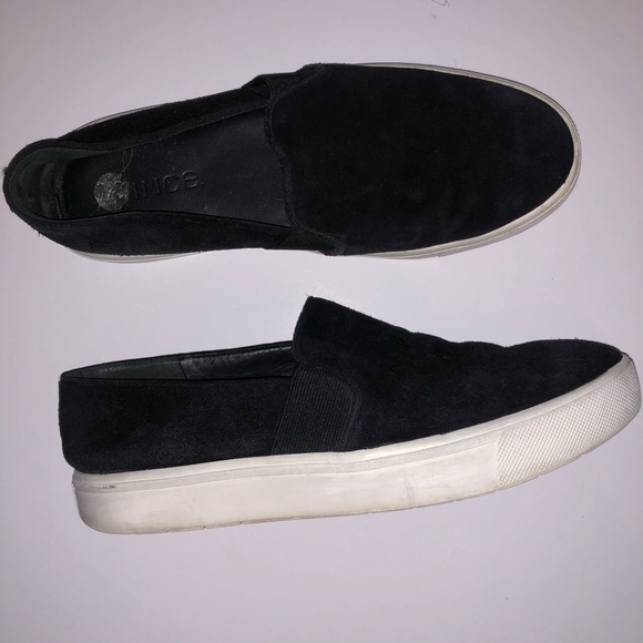 Vince Black Suede Slip-On Sneakers - Picture 4 of 6